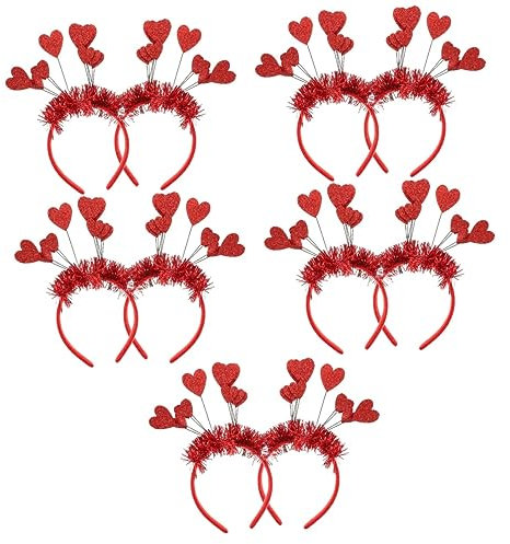 Beaupretty 10pièces Bandeaux à Paillettes Pour Saint-valentin Accessoires De Fête Forme De Cœur Pour Mariage Et Événements Festifs