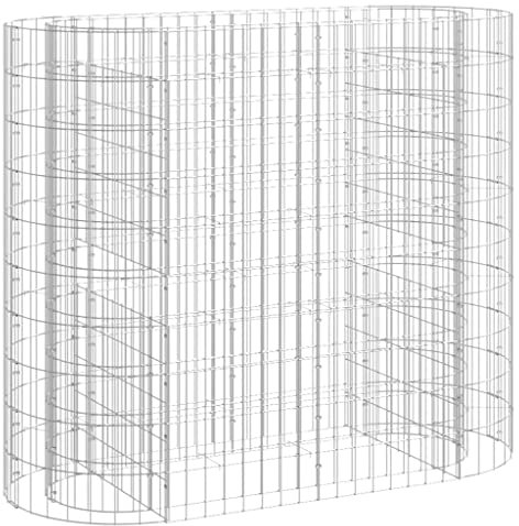 prissent Hochbeet mit Gabionen außen aus verzinktem Stahl, 120 x 50 x 100 cm, Pflanzgefäß für die Terrasse, robuste Grenze, Blumen, Garten, Metall, Zaun, Dekoration, Wandtrenner, stabile Struktur