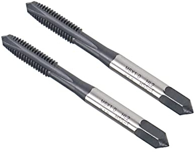 CoCud Tarauds à Vis Cannelés Spirale Métrique M6 x 1,0 Filetage HSS 2Pcs | Taraud à Filetage Hélicoïdal Ticn Revêtement Haute Vitesse Acier JIS Pour Tapotement Perçage Machine
