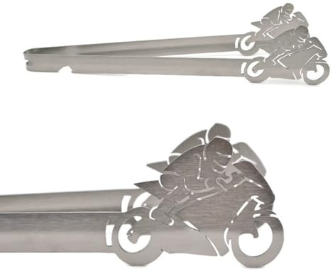 Grillzange Motiv Motorrad Rennmaschine, spülmaschinengeeignet, Geschenkidee, Männergeschenk, Geschenk für Motorradfahrer