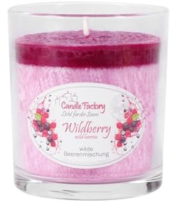 Candle Factory Party Light Duftkerzen aus pflanzlichem Stearin im Whiskey Glas, ca. 30h Brennzeit, Duft: Wildberry