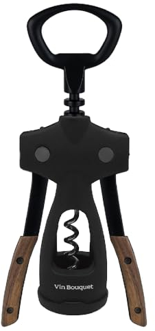 Sacacorchos de Alas con de Mango de Madera, Fabricado en Acero Inoxidable, Elegancia y Precisión en Cada Descorche