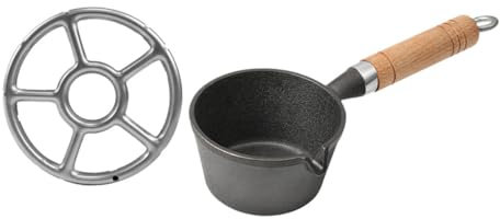 BESPORTBLE Mini Poêle À Frire Ergonomique Avec Manche En Bois Casserole En Fonte Pour Cuisinière Mini Poêle Marmite Multifonctionnelle