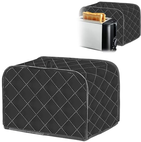 2-Slice Toaster Cover - Premium Canvas, Durable and Washable, Fits Standard Toasters, Protects from Dust, Dirt, and Scratches, 12 x 8 x 8 inches, Ideal for Kitchen Organization