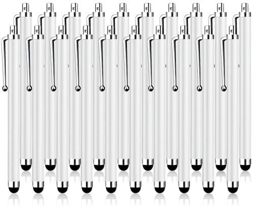 YITIAOXIAOYU 20 Pack Stylus Pen,Stylus Pen for Touchscreen High Precision and Sensitivity for Everyday Writing/Drawing,Universal Stylus Compatible with Touch Screens,White