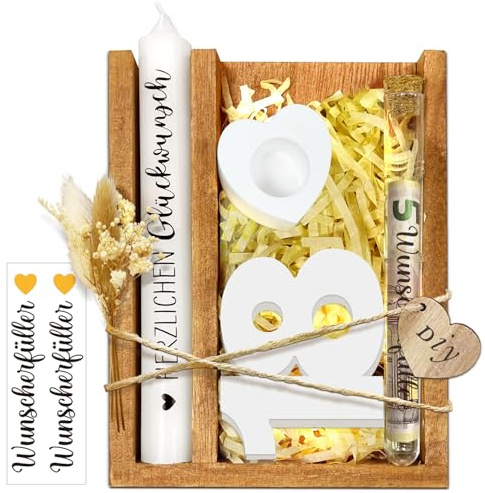18 Geburtstag Geschenk Frauen & Männer, 18 Holz Schild Gästebuch mit Kerzen & LED Lichterkette Ständer Geldgeschenke, Originelle Personalisiertes Hochzeit Geschenke Deko 18 Jahre Tischdeko