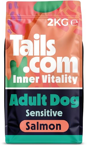 Tails.com Inner Vitality • Dry Dog Food 2kg • Sensitive Salmon • Adult 1-7 years • Grain Free Recipe • No Added Flavours, Colours or Preservatives • Contains Omega 3 to Support Skin and Coat