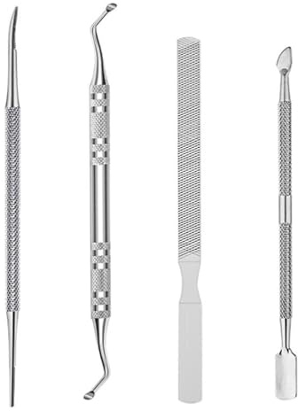 4 Pezzi Set Di Unghie Incarnite,Stainless Steel Ingrown Toenail Removal Kit,Set Manicure Per Unghie Incarnite,Under Nail Cleaner Pedicure Tools