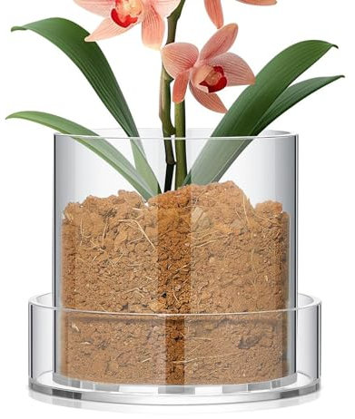 Genérico Macetas Transparentes | Tiestos De Vivero Claros,con Drenaje Reutilizables Acrílicos para Plántulas Jardín Interior Plantación Flores