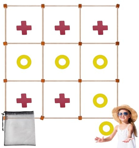 Giant Toss Game Set for Kids, Outdoor Ring Toss with Score Board, Backyard Party Activity for Hand Eye Coordination, Lawn Carnival Game for Family Fun, Camping Learning Tool