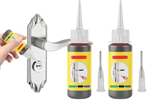 Graphite Powder for Locks, 2 Bottles Graphite Powder Lubricant with Needle Applicators, Dry Lube for Door Locks, Car Lock, Window Tracks, Treadmill Lubricant Oil, Anti-Friction Solution