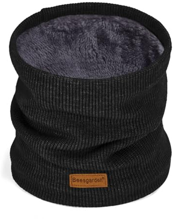 Beesgarden Winter Halsschlauch Schlauchschal Herren Damen für Wintersportaktivitäten Skifahren Spaziergänge Fahren Radfahren, Schal Halswärmer Halstuch Gesichtsschal, 1 Grußkarte, Dunkelgrau