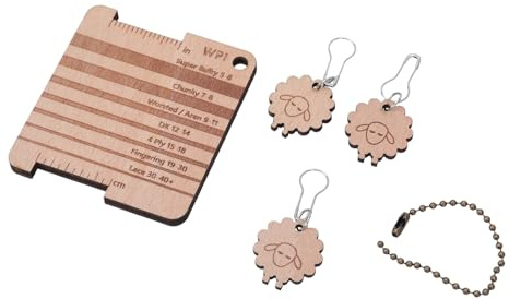 UncleS Wood Knitting Yarn Gauge Ruler Needle Gauge Tool Set For Measuring Crocheting Project Needle