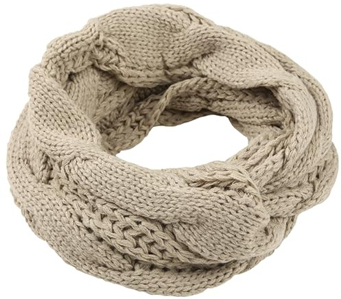 Muorruo étole pour femmes, écharpe d'hiver, écharpes infinies pour temps froid, écharpe ronde en tricot, écharpe ronde hiver épaisse en tricot côtelé