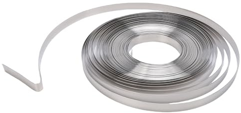 Eujgoov Kit de Feuillard en Acier Inoxydable, Bobine de Feuillard en Acier Inoxydable 304 de 19 Mm X 30,5 M avec 1 Tendeur et 100 Boucles en, pour Emballages Lourds, Palettes et