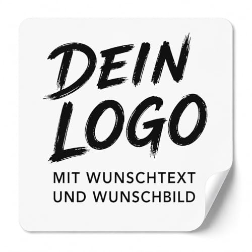 Personalisierte Aufkleber selbst gestalten – Wetterfeste Sticker mit eigenem Bild & Text – Individueller Fotodruck in Wunschgröße (Quadratisch)