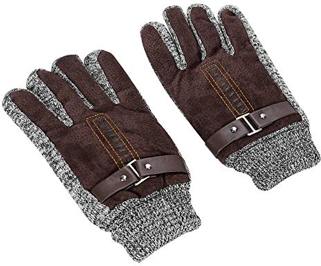 Handschuhe Leder Wolle Reithandschuhe Damen Männer Fingerhandschuhe mit Touchscreen Fahrradhandschuhe für Alltagsleben Reiten Motorrad Geschenk Unisex Sporthandschuhe Outdoor Laufhandschuhe Braun