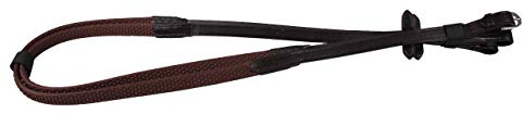 QHP Zügel Gummizügel Gurtzügel schwarz oder braun ARBO-INOX® (Pony, Braun)