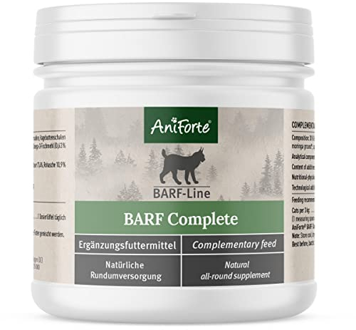 AniForte Barf Complete Katze 100g - Natürliche Rundumversorgung mit Omega 3, Bierhefe, Taurin, Hagebutte, Premium Futter Zusatz zum Barfen, Vitamine & Mineralstoffe