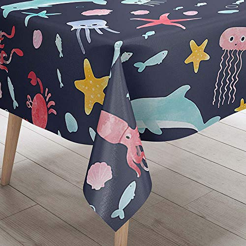 DOTBUY 3D Tischdecke Abwaschbar, Wasserabweisende Tischdecke Rechteckig Abwischbare Wachstuch für Desktop Dekorative Tuch Hotel Bankett Party Garten (schwarz,60x60cm)