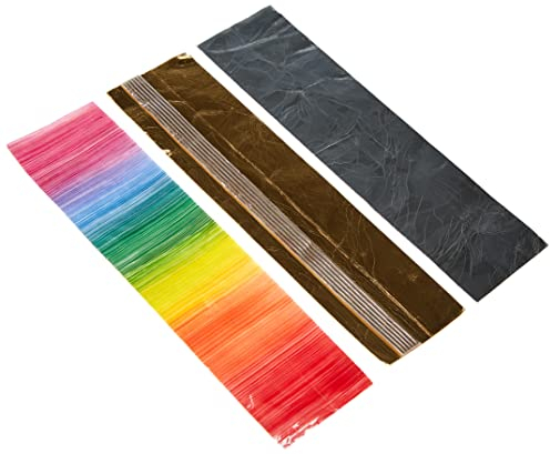 Pracht Creatives Hobby 7074-20515 Wachsplatten Mix regenbogen/metallic, 3 halbe Wachsstreifen, ca. 200 x 50 x 0,5 mm, zum Modellieren und Verzieren von Kerzen
