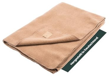 Ritter Decken Karlsbad Schurwolldecke 150 x 200 cm - Kamel | Warme Naturhaardecke aus 100% Merino-Schurwolle, ideal als Wohndecke, Tagesdecke & Sofadecke, weich, Made in Germany