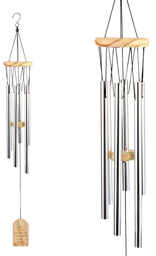 Campane a Vento,Scacciapensieri da Esterno,Campanelli Eolici per Decorazioni Giardino Casa Albero Terrazzo Decorazioni(Argento)