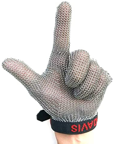 Schnittfeste Handschuhe Schnittfeste Handschuhe Aus Edelstahl, Schutzhandschuhe Für Metzger Der Klasse 9, Verstellbares Handgelenkband (Size : 1pcs/XL)