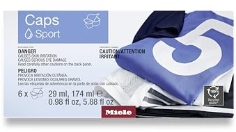 Miele Original WA CSP 0602 L Sport Capsules, Special-Purpose Laundry Detergent for Synthetic Fabrics, Pack of 6 – 12625960