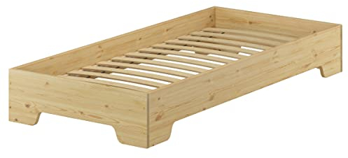 Erst-Holz Kastenbett 90x190 stabiles Gästebett mit wählbarem Zubehör V-60.56-09-190Federleisten