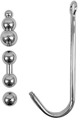 Tabuy 3 Interchangeable Balls Stainless Steel Anal Hook Fetish Bondage Hook Sex Toy for Unisex Adults Couple Lovers Butt Plug Prostate Massage G-spot (Style B)