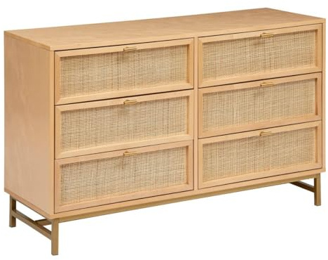 Atmosphera - Kommode Rayo Metall & Birke - 120x40cm - 6 Schubladen - Naturholz