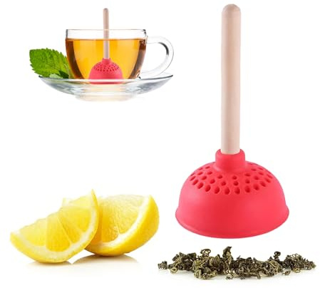 Kreative Silikon teeei, Niedliches teeei für losen tee, Interessantes tee ei sieb-Diese tee sieb macht die Teezeit angenehm(Roter Toilettenstopfen)