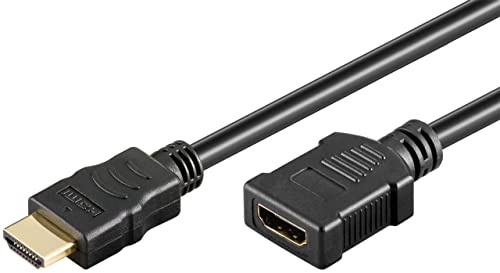 goobay 61310 HDMI Cable de extensión de Alta Velocidad con Ethernet (4K@60Hz), Cable HDMI Macho a Hembra, Extensor HDMI UHD para PS5/Xbox/laptop/monitor etc. / 3 Metros