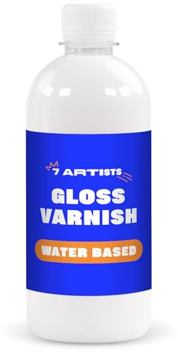 7 Artists Acrylic Varnish - 500 ml Gloss Varnish for Acrylic Paint