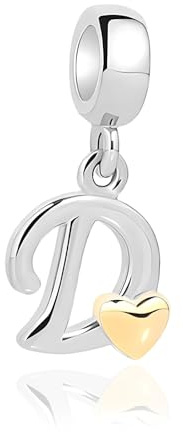 Jokmeo 925 Sterlingsilber Damen Buchstaben-A-Z-Anhängerperlen, kompatibel mit Pandora sowie europäischen Armbändern und Halsketten, passend für Frauen und Mädchen.ZM1