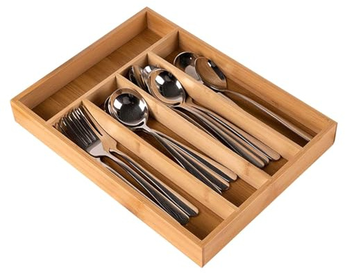 Whnbuij Support d'argenterie pour tiroir | Plateau de rangement de couverts divisé, organisateur d'ustensiles ménagers, organisateur de couverts portable pour cuillères, baguettes