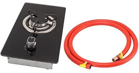 Yctze Einzelbrenner-Gasherd, Wohnmobil-Gasherd, 1 Brenner-Kochfeld, 1,8 KW Leistung, Stufenlos Verstellbar, Feuergehärtetes Glas für Yacht, Wohnwagen, Wohnmobil-Ersatzteile