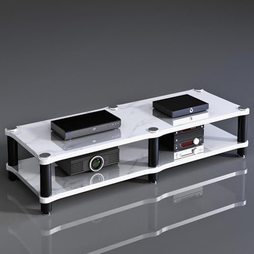 LYXWGRZD Mobile Stereo Hi Fi Rack HiFi, mobiletto Stereo con Punte ammortizzanti, Rack Audio, Gambe a Colonna Interamente in Acciaio, Cabinet Audio HiFi con Contenitore Aperto(37cm/14.5in)