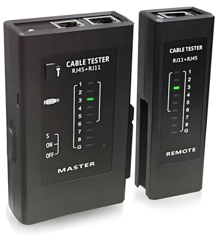SURFOU Netzwerktester, Netzwerkkabel Lan Tester Cat7 Dämpfung Cat6 Cat6a Cat8, Ethernet Cable Netzwerk Testgerät Gigabit, Cat Rj45 Kabeltester Rj11-Kabel Prüfgerät, Network Patchkabel Prüfer Gbit