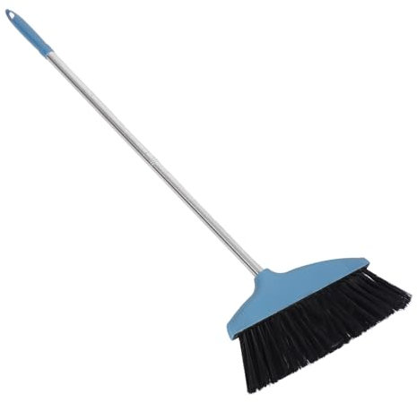 Garneck Soft Bristle Broom for Indoor Outdoor Cleaning Long Handle Stainless Steel Construction for Kitchen Patio Garage