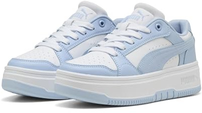 PUMA Rebound Femme JR sneakers, White-Haute Tropic, 3 UK, Puma White Haute Tropic, 35.5 EU