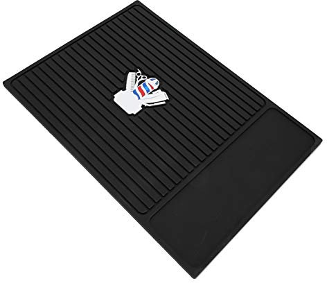 TIKATARER Tapis de Barbier pour Tondeuses, Tapis Antidérapant en Silicone 35 X 24,5 Cm, Tapis de Salon pour Coiffeur, Tapis de Station de Barbier pour Salons de Coiffure et de Coiffure