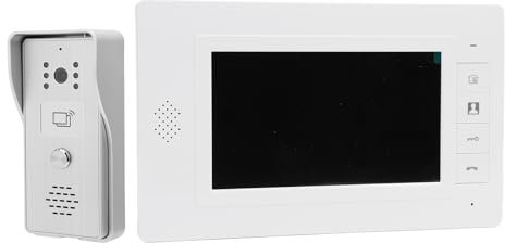 di Videocitofono, Kit Videocitofono Cablato con Monitor da 7 Pollici, di Videocitofono per Campanello Video Esterno per Interni per Villa, Appartamento, Ufficio, Casa (Spina