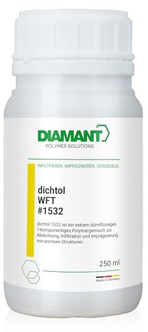 DIAMANT dichtol WFT 250 ml – Sigillante universale trasparente impermeabile con approvazione acqua potabile – Sigillatura istantanea di crepe e pori fino a 0,1 mm – per metallo, plastica, cemento