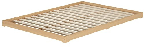 Erst-Holz®Doppelbett Bodenbett Teenagerbett 140 x 200 cm BucheRollrost inkl.