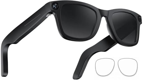 SWZEC Volovivo Occhiali Intelligenti Con Fotocamera(nero,Senza prescrizione)