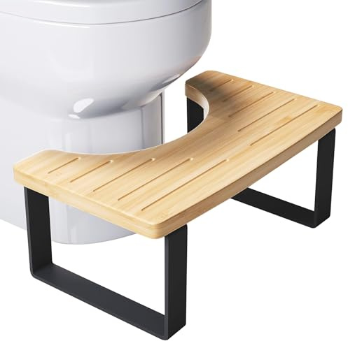 AZIDWERYQ Toilettenhocker, hölzerne gesunde Hocken Haltung Poop Stuhl mit rutschfestem Oberfläche, kompakt und räumlich sparsam, für Toilettenhocker nach Hause Badezimmer