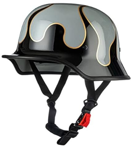 Retro Moto Casco Mezzo Certificazione ECEDOT Casco Jet E Demi-Jet Vintage Caschi Scooter Caschi Cromwell Street Scodella Da Uomo E Da Donna Aperto Casco Cruiser E,M:57-58CM