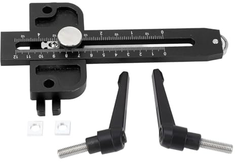 YWBL-WH Guida per per da Tavolo, Localizzatore per Lavorazione del Legno in Lega di Alluminio con Doppia Scala Metrica Imperiale, Compatibile con Seghe da Tavolo Seghe a Nastro Router per Tagli